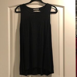 Black tank top twist keyhole back detail